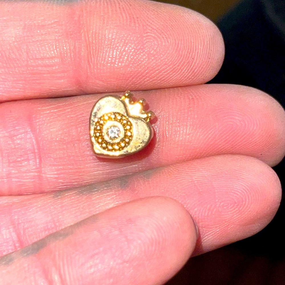 Gold CZ heart charm